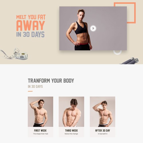 Melt the Fat - Physical Fitness Landing pagedesign