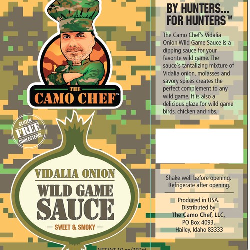 Create an eyecatching label for a sauce bottle