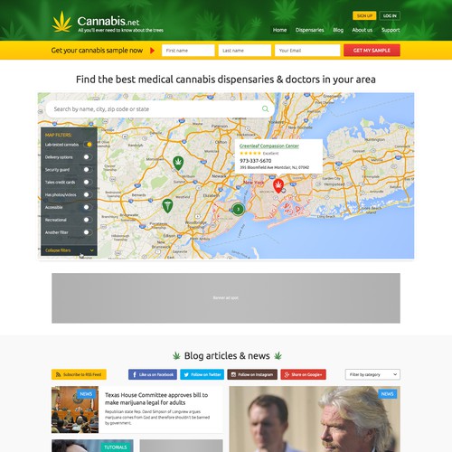 Design for the upcoming cannabis.net website