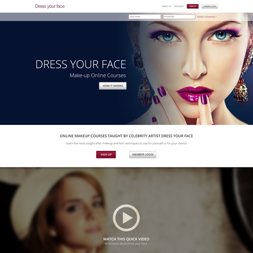 Dress Your Face - Landing Page Redesign