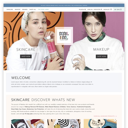 cosmetics and skincare website