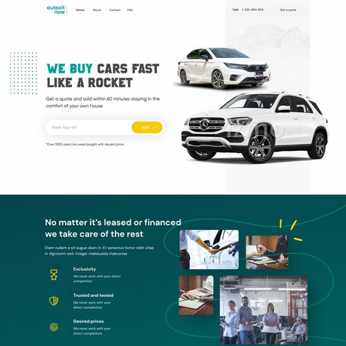  Morden responsive landing page design for car buying company