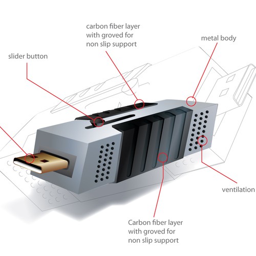Create a Stylish Industrial Design For USB Drive