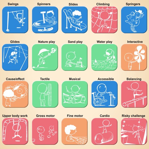 Play Value Icons for playground equipment 