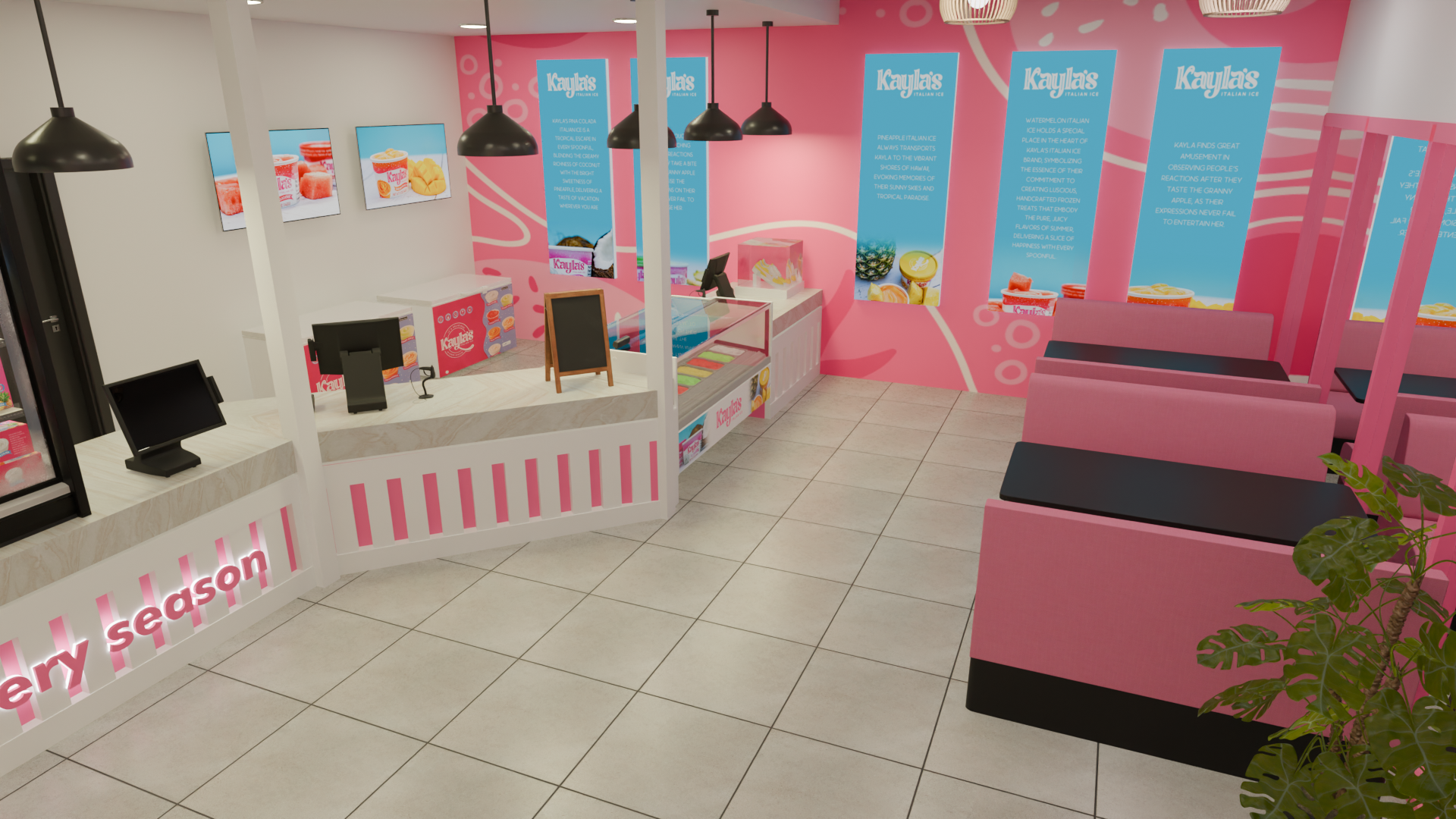 Store front Kaylas Italian Ice and book cover mocktail/cocktail recipe book