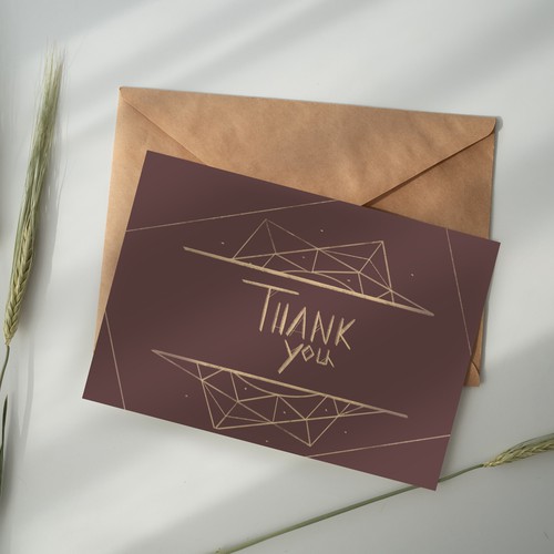 Thank you card as part of a set