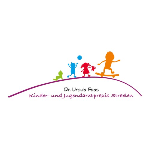 erstellt ein fesselndes Praxislogo für eine aufstrebende, engagierte  Kinderund Jugendärztin