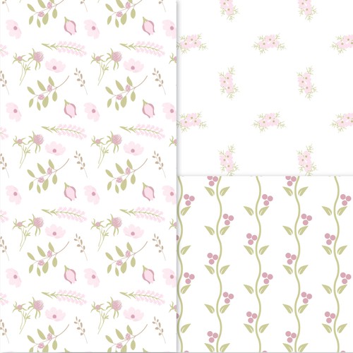 Pale Pink Flower  Patterns for Baby Girls