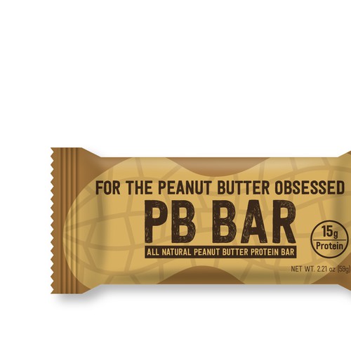 Peanut butter protein bar package design 