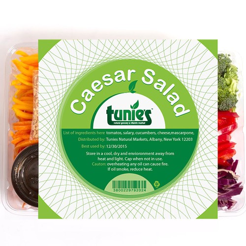 label for salad packaging