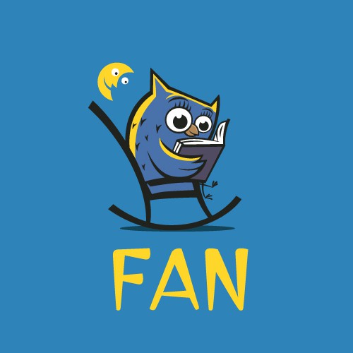 Book Lover's app desires a loveable cartoon character logo