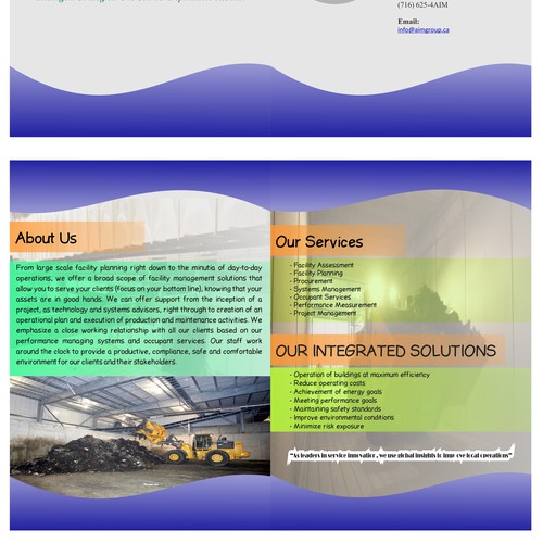 Sales brochure for a facility management firm