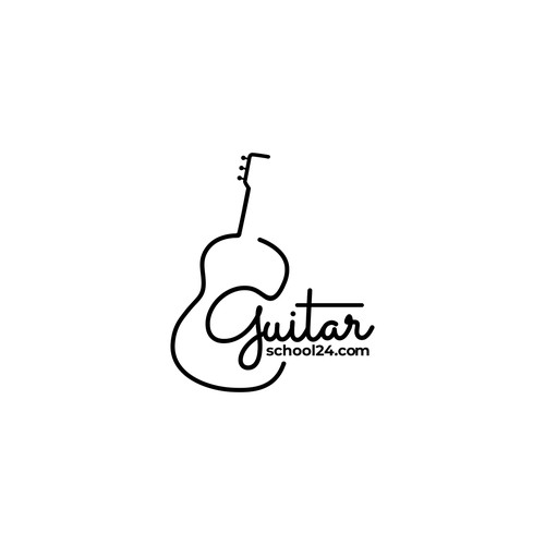 Minimalist logo for guitar school