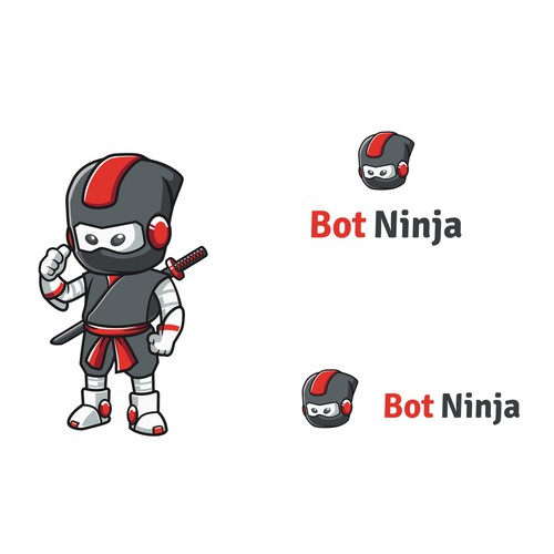 bot ninja logo & mascot