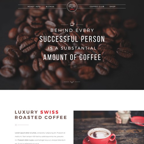 Boutique style design for coffee brand.
