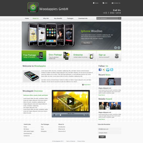 website design for Woodapples GmbH