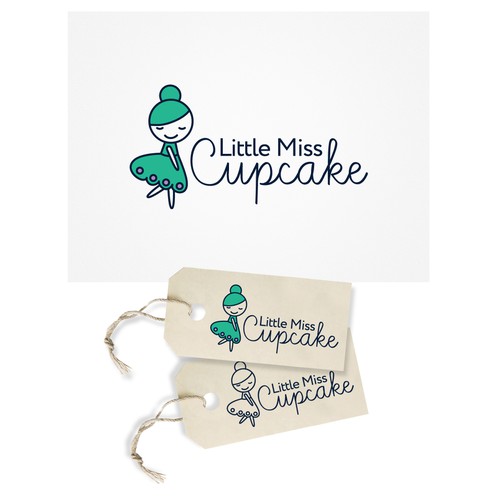 Create a logo incorporating a dress and cupcake for Little Miss Cupcake