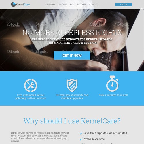 Website concept for KernelCare