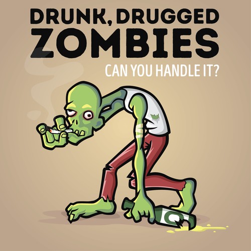 Drunk zombie illustration design.