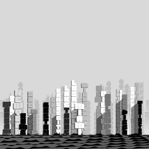 Illustration of a city through typefaces