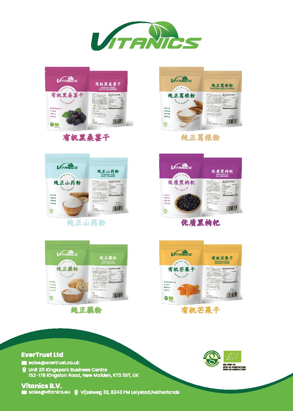 Amend 4 bag designs and amend the Chinese Leaflet