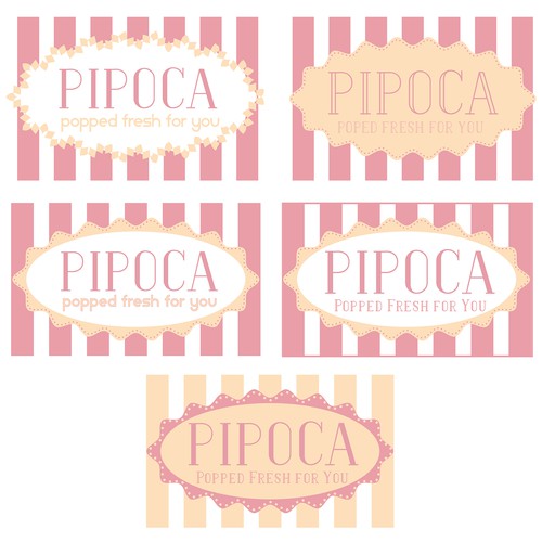 creative logo for a popcorn gourmet shop