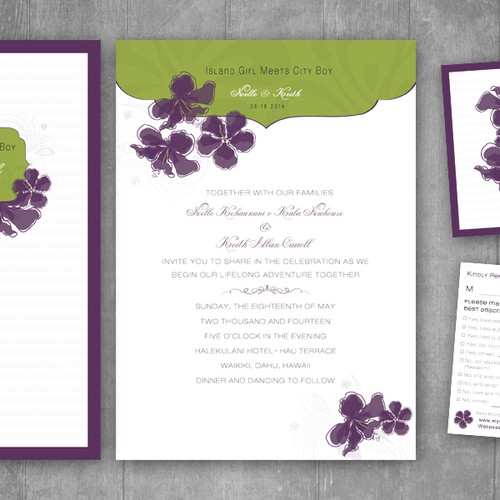 card or invitation for Noelle and Keith's Wedding