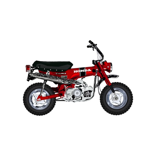 Hand illustrated Honda ct70