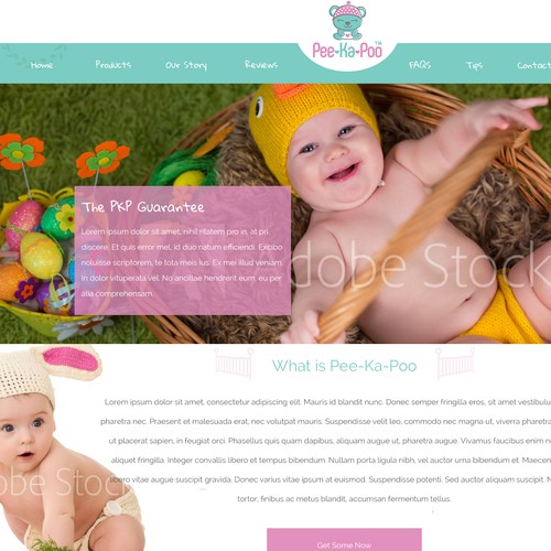 Fun and mischievous design for new baby diaper company 
