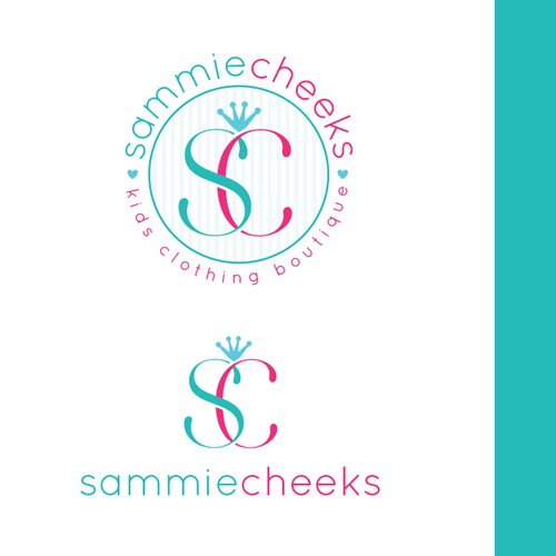Create a fashionable whimsical logo for online clothing store for girls ages 2-8