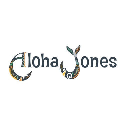 Hawaiian or Island themed logo for restaurant / apparel brand Aloha Jones