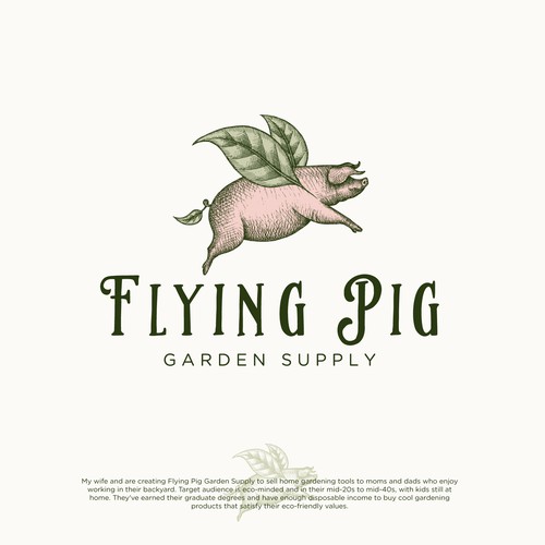 Logo design for Flying Pig Graden Supply