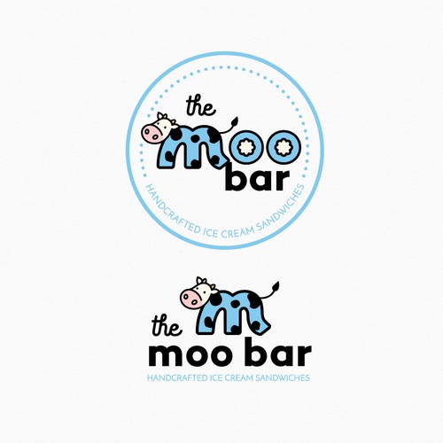 Fun logo for an ice cream sandwich shop