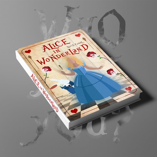 Book cover for a Alice in Wonderland audible book.