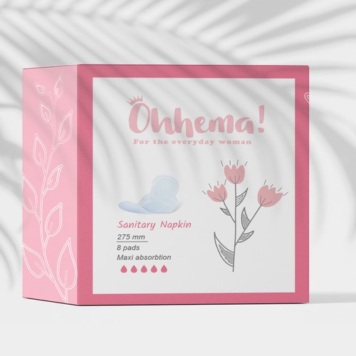 Minimalistic design for sanitary napkin