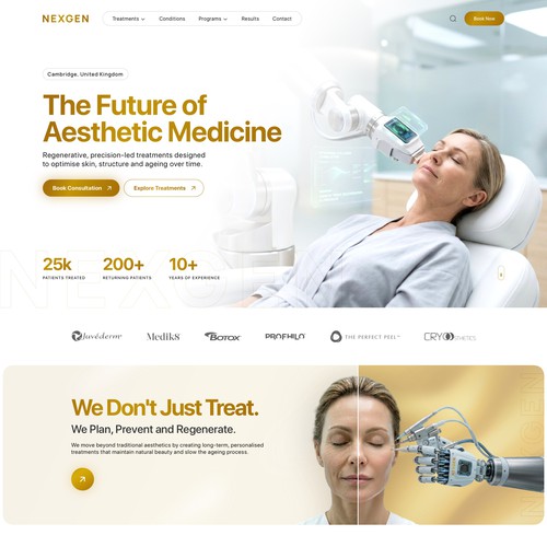 Aesthetic Medicine future website ui 