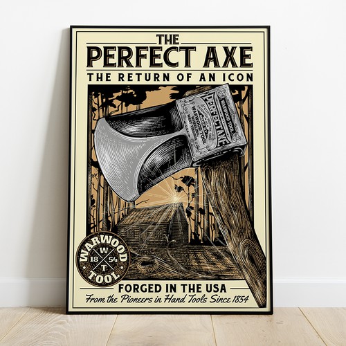 Vintage 'The Perfect Axe' Poster Design