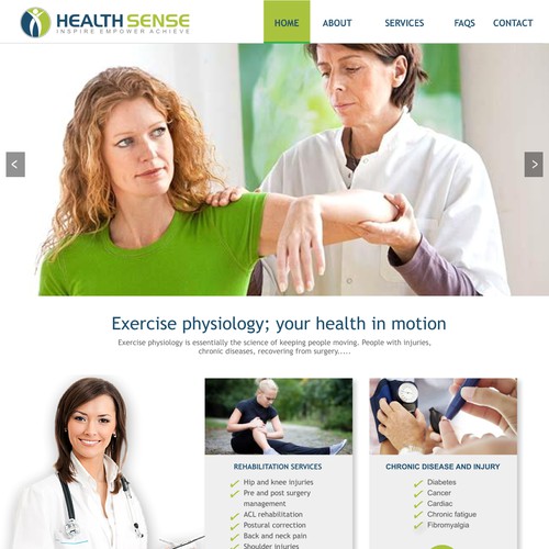 Create a simple, easy to navigate website for a small injury rehab,health management company