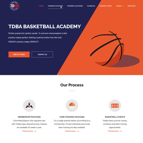 Bright and modern design for basketball academy
