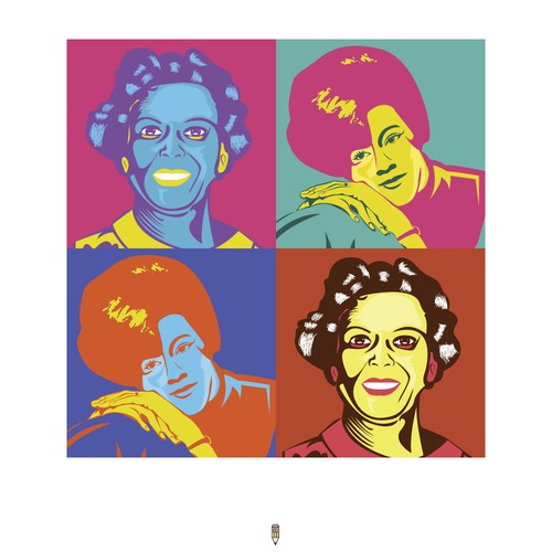 Colorful Warhol-esque portraits collage 