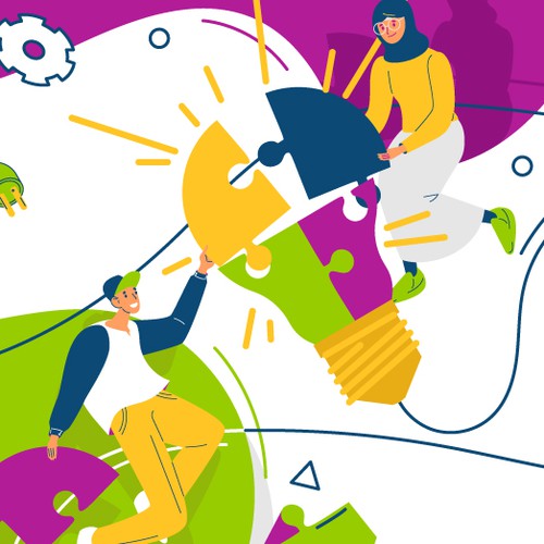 Concept banner for teamwork