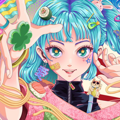 Mural Illustration: Gachi Sushi & Nooodles Restaurant