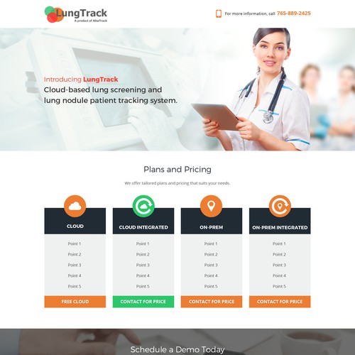Homepage Design For Lung Screening Service