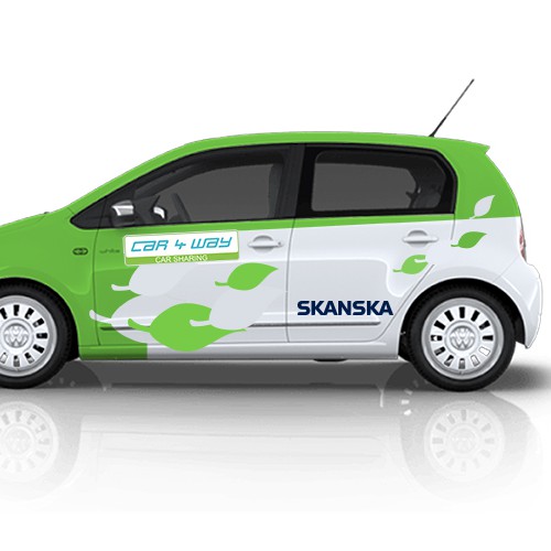 car wrap design for Skanska