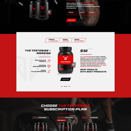 Web page concept for sportive nutrition