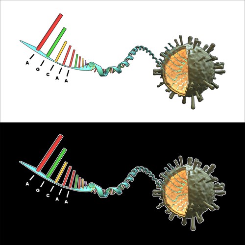 Flu virus 3D illustration