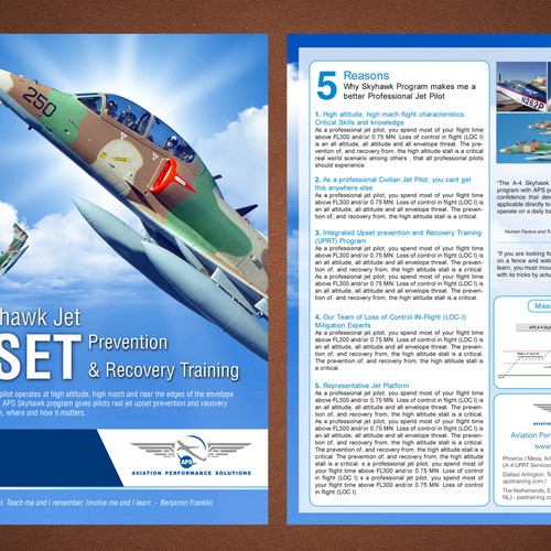 Brochure for Fighter Jet Training