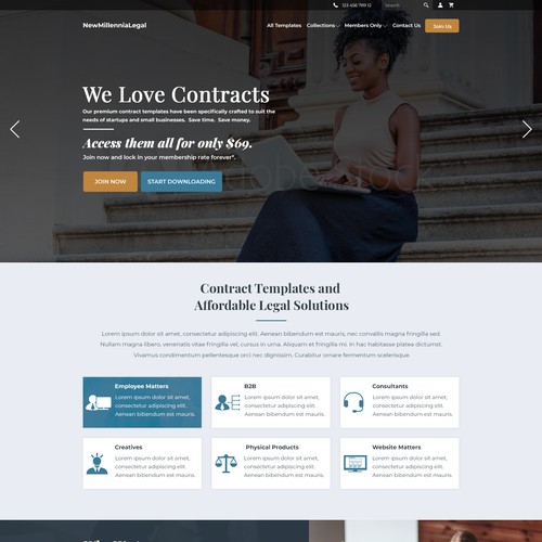 Design for legal membership webpage