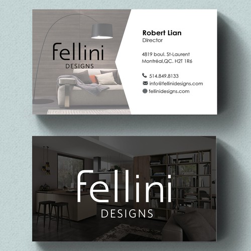 business card for italian modern design studio