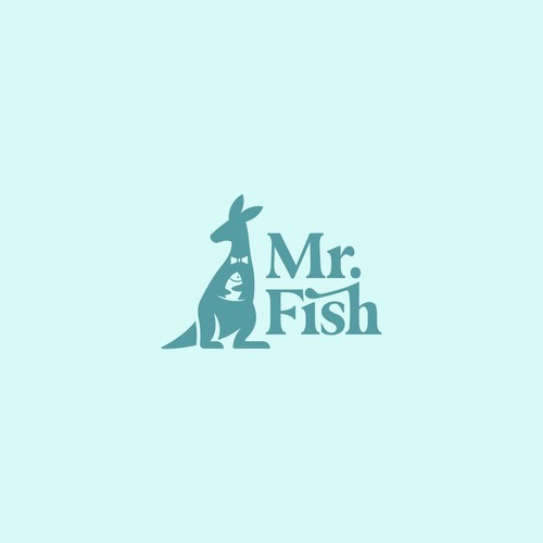 Kangaroo+Fish Negative Space Logo to Australian Restaurant